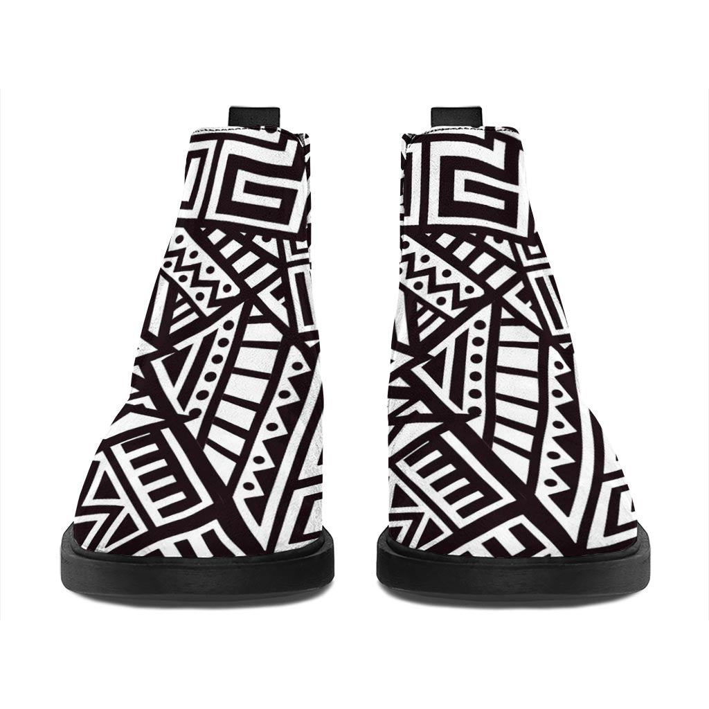 Tribal Aztec Geometric Pattern Print Flat Ankle Boots