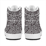 Tribal Aztec Geometric Pattern Print High Top Leather Sneakers