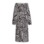 Tribal Aztec Geometric Pattern Print Hooded Bathrobe