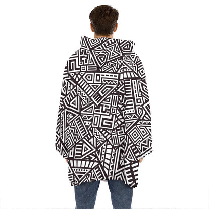Tribal Aztec Geometric Pattern Print Hoodie Blanket