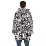 Tribal Aztec Geometric Pattern Print Hoodie Blanket