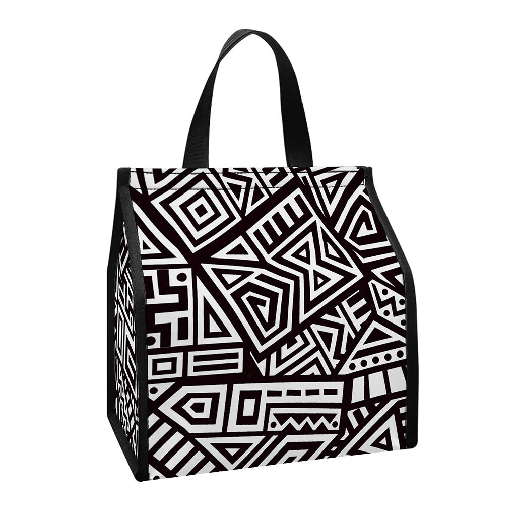 Tribal Aztec Geometric Pattern Print Insulated Lunch Tote