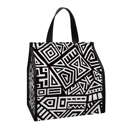 Tribal Aztec Geometric Pattern Print Insulated Lunch Tote