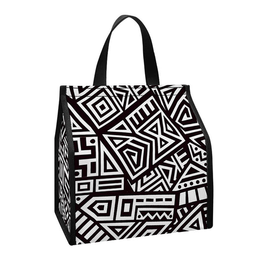 Tribal Aztec Geometric Pattern Print Insulated Lunch Tote