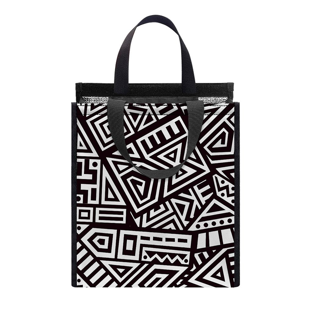 Tribal Aztec Geometric Pattern Print Insulated Lunch Tote
