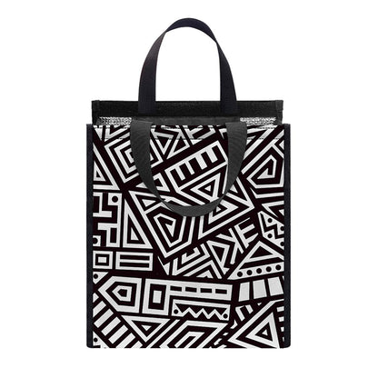 Tribal Aztec Geometric Pattern Print Insulated Lunch Tote