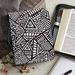 Tribal Aztec Geometric Pattern Print Leather Bible Cover