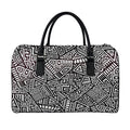 Tribal Aztec Geometric Pattern Print Leather Duffel Bag