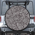 Tribal Aztec Geometric Pattern Print Leather Spare Tire Cover