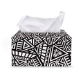 Tribal Aztec Geometric Pattern Print Leather Tissue Box Cover