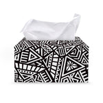 Tribal Aztec Geometric Pattern Print Leather Tissue Box Cover