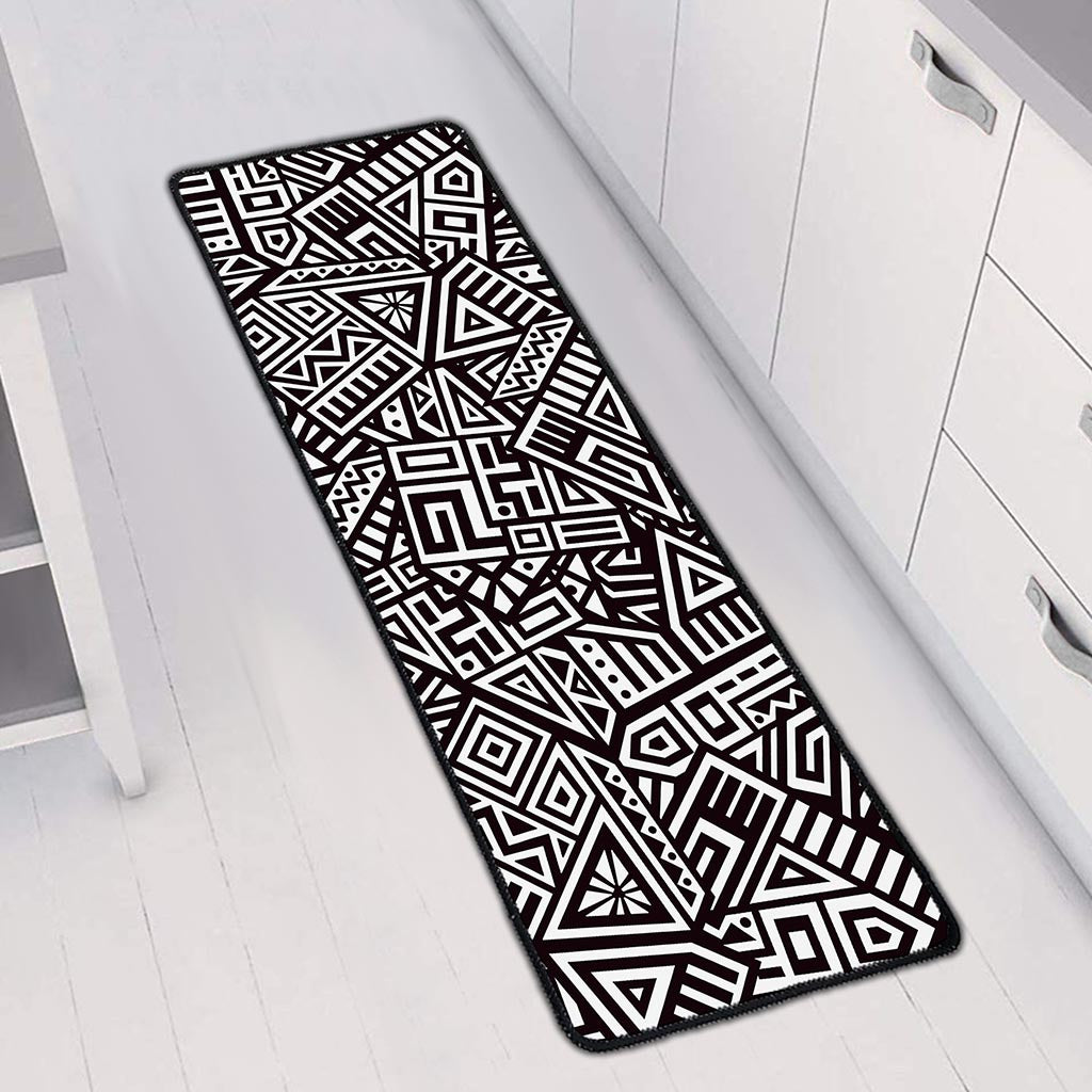 Tribal Aztec Geometric Pattern Print Long Kitchen Mat