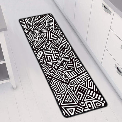 Tribal Aztec Geometric Pattern Print Long Kitchen Mat