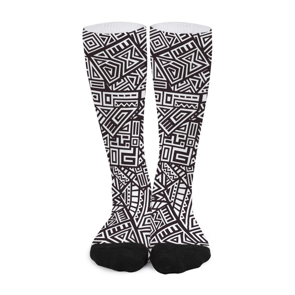 Tribal Aztec Geometric Pattern Print Long Socks