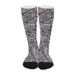 Tribal Aztec Geometric Pattern Print Long Socks