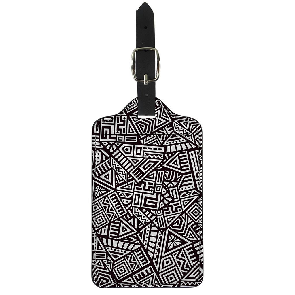 Tribal Aztec Geometric Pattern Print Luggage Tag