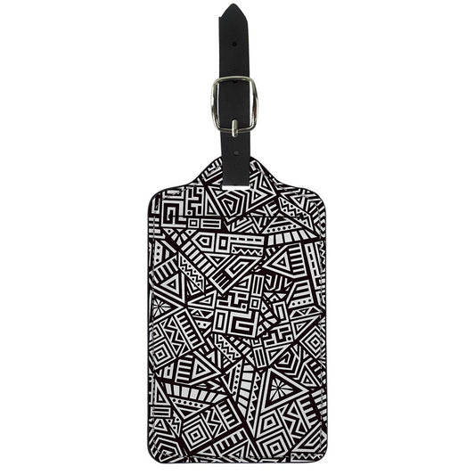Tribal Aztec Geometric Pattern Print Luggage Tag
