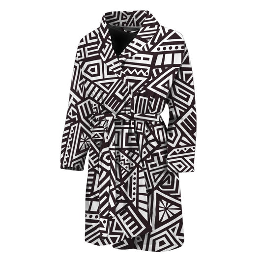 Tribal Aztec Geometric Pattern Print Men's Bathrobe