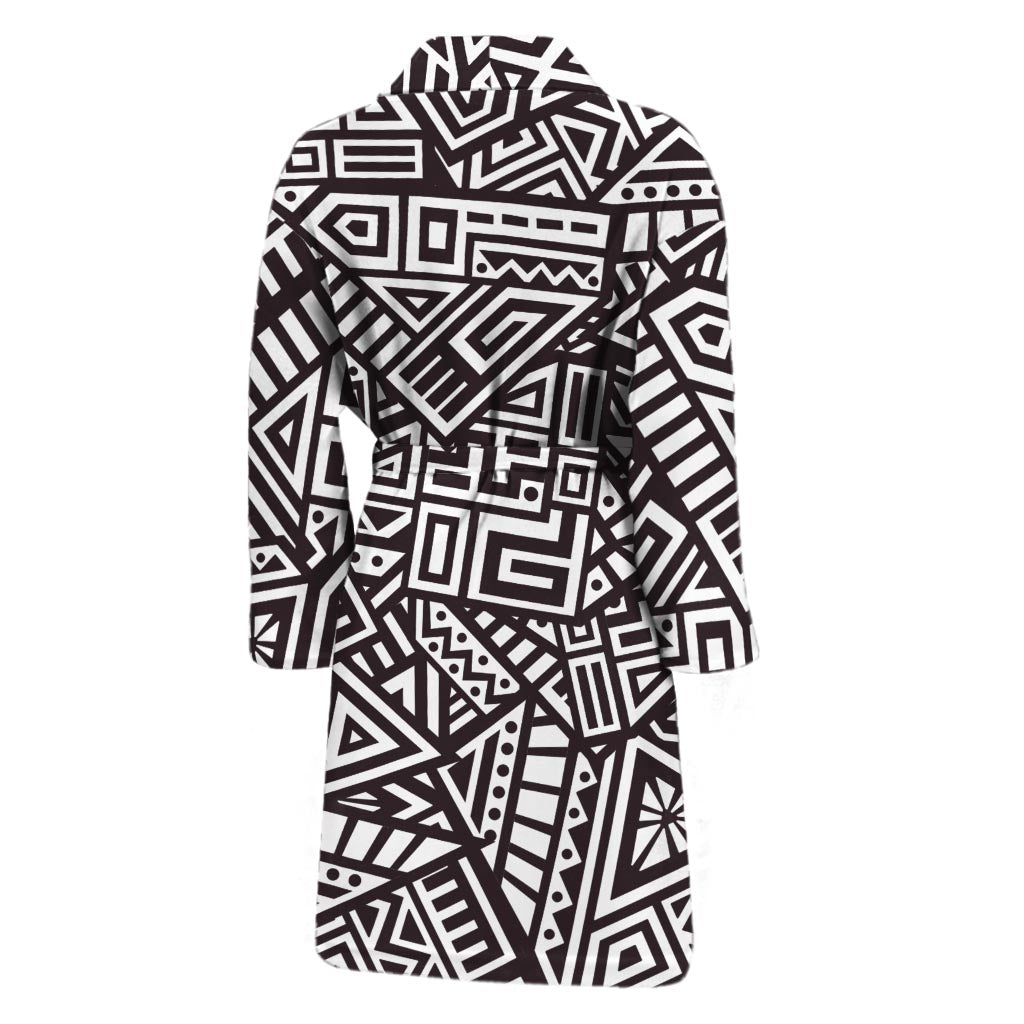 Tribal Aztec Geometric Pattern Print Men's Bathrobe