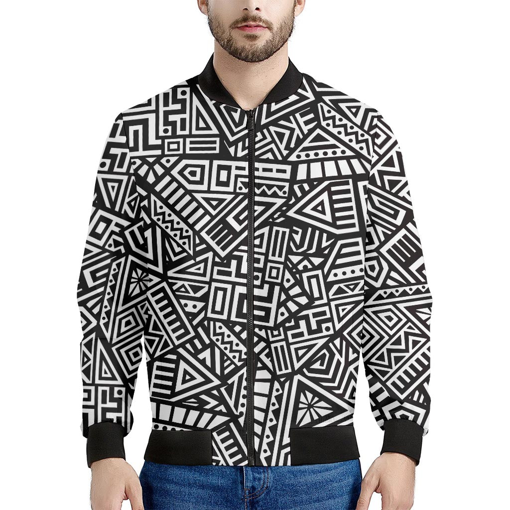 Tribal Aztec Geometric Pattern Print Men's Bomber Jacket