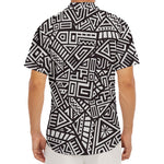 Tribal Aztec Geometric Pattern Print Men's Deep V-Neck Shirt