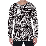Tribal Aztec Geometric Pattern Print Men's Long Sleeve T-Shirt