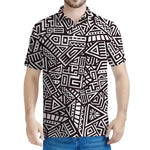 Tribal Aztec Geometric Pattern Print Men's Polo Shirt