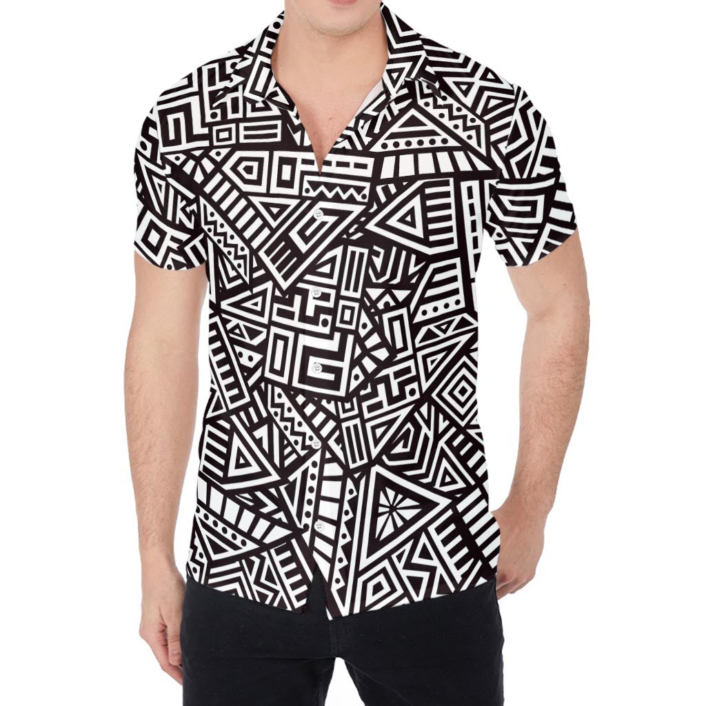 Tribal Aztec Geometric Pattern Print Men's Shirt