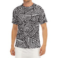 Tribal Aztec Geometric Pattern Print Men's Short Sleeve Rash Guard