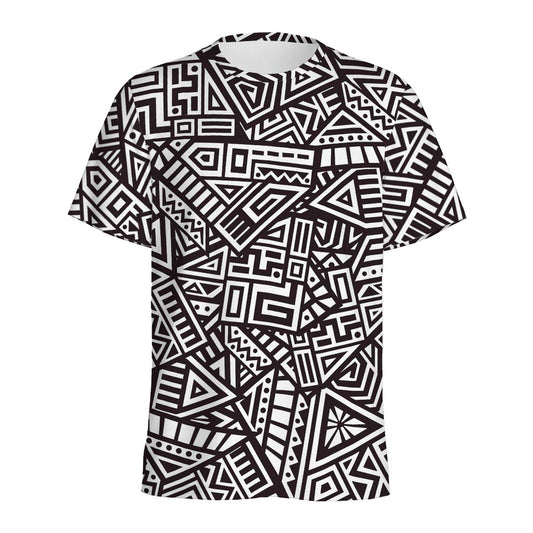 Tribal Aztec Geometric Pattern Print Men's Sports T-Shirt