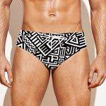 Tribal Aztec Geometric Pattern Print Men's Swim Briefs