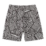 Tribal Aztec Geometric Pattern Print Men's Swim Trunks