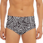 Tribal Aztec Geometric Pattern Print Men's Triangle Swim Briefs