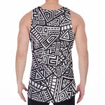Tribal Aztec Geometric Pattern Print Men's Velvet Tank Top