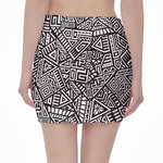 Tribal Aztec Geometric Pattern Print Pencil Mini Skirt