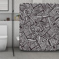 Tribal Aztec Geometric Pattern Print Polyester Shower Curtain