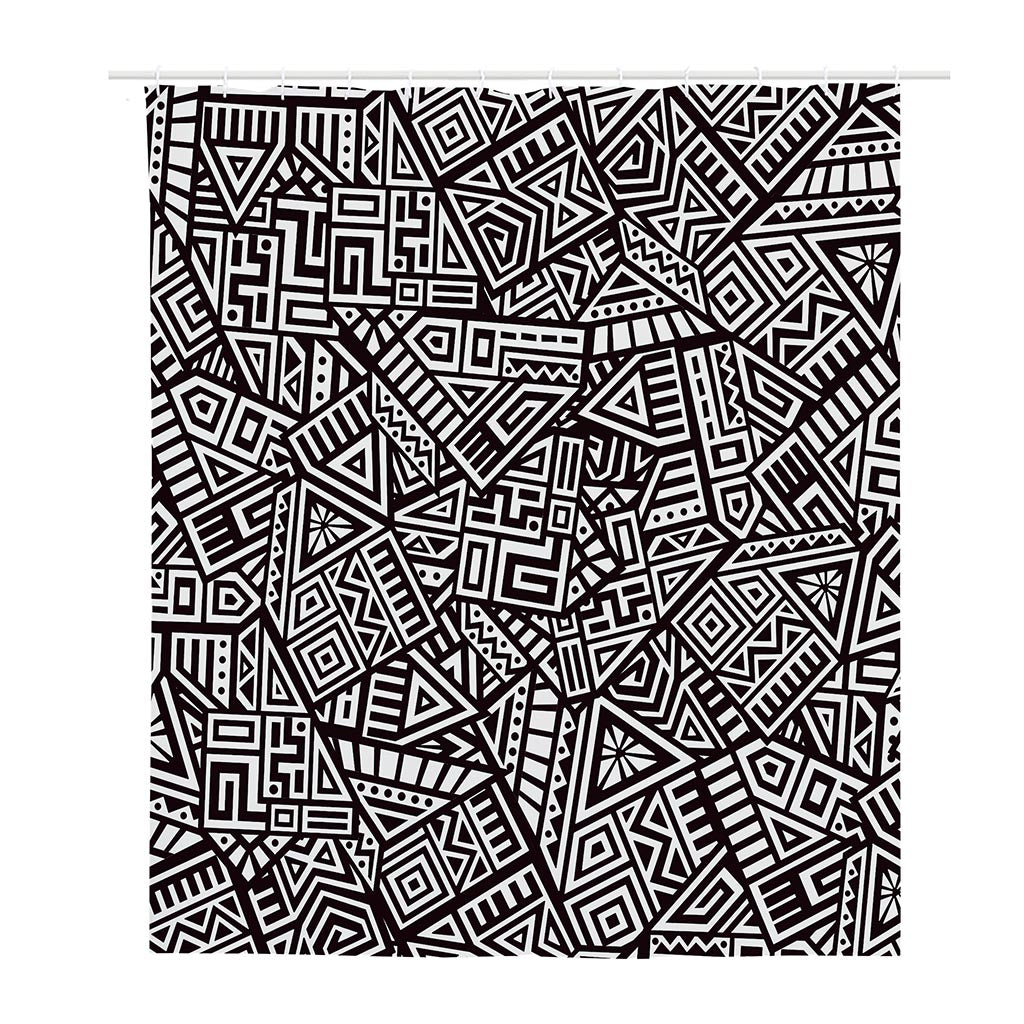 Tribal Aztec Geometric Pattern Print Polyester Shower Curtain