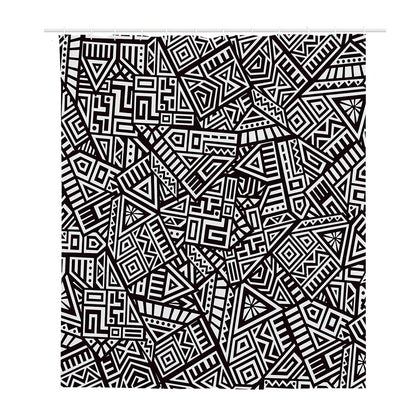 Tribal Aztec Geometric Pattern Print Polyester Shower Curtain