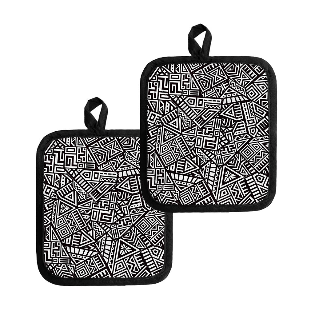 Tribal Aztec Geometric Pattern Print Pot Holders