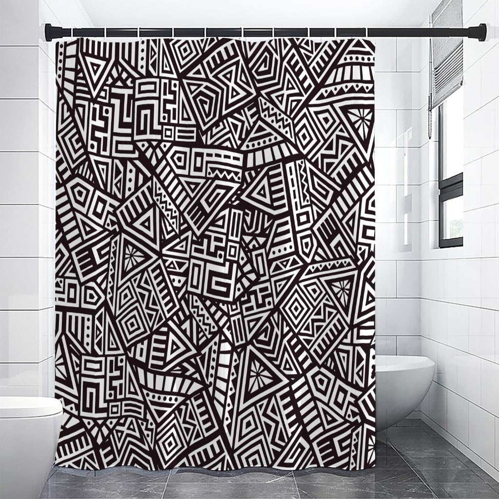 Tribal Aztec Geometric Pattern Print Premium Shower Curtain