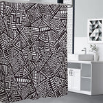 Tribal Aztec Geometric Pattern Print Premium Shower Curtain