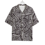 Tribal Aztec Geometric Pattern Print Rayon Hawaiian Shirt