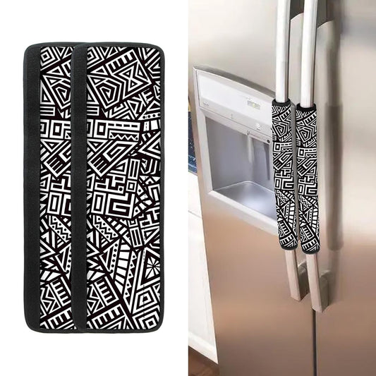 Tribal Aztec Geometric Pattern Print Refrigerator Handle Covers