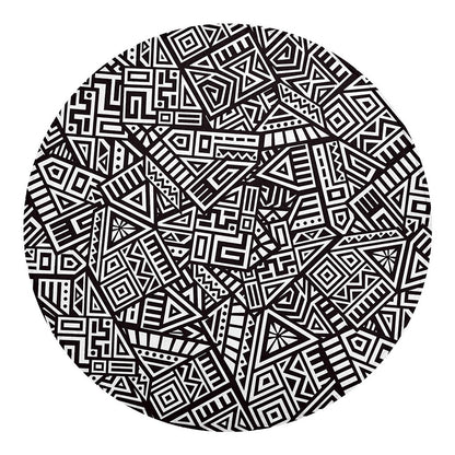 Tribal Aztec Geometric Pattern Print Round Blanket