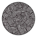 Tribal Aztec Geometric Pattern Print Round Floor Mat