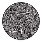 Tribal Aztec Geometric Pattern Print Round Floor Mat