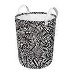 Tribal Aztec Geometric Pattern Print Round Laundry Basket