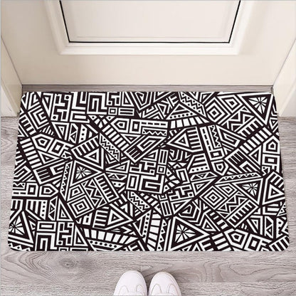 Tribal Aztec Geometric Pattern Print Rubber Doormat