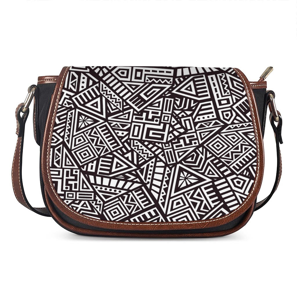 Tribal Aztec Geometric Pattern Print Saddle Bag