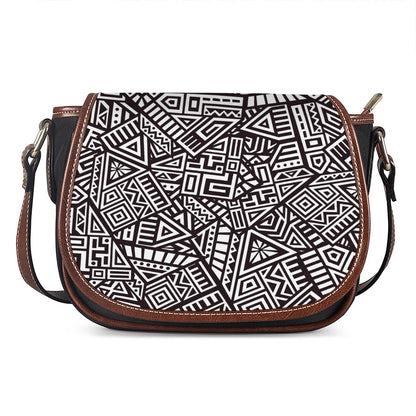 Tribal Aztec Geometric Pattern Print Saddle Bag
